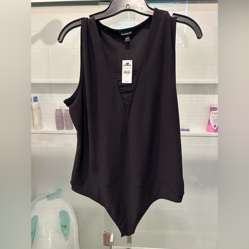 Express Black Sleeveless Bodysuit